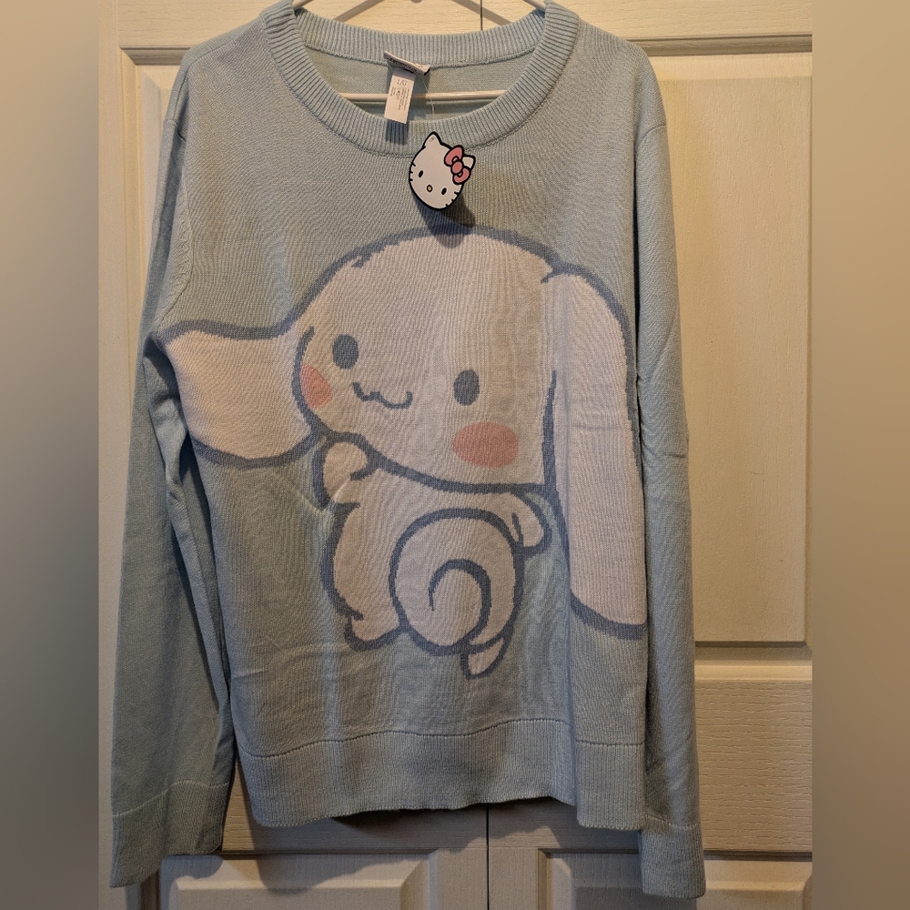 Cinnamoroll By Sanrio Crew Neck Pullover Knit Sweater Size Large New with Tags! - Picture 4 of 14